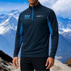 CRAFT x Ragner Relay Activity Midlayer Half Zip Pullover in Navy / Blue XL